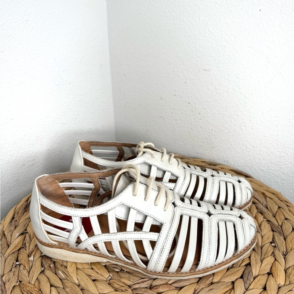 Rollie Nation Oxford Cut out Shoes Sidecut Cage in White Derby Shoe leather lace